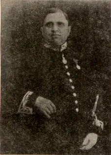 A formal portrait photograph of Daya Ram Sahni, an Indian man in a dark coat and turban