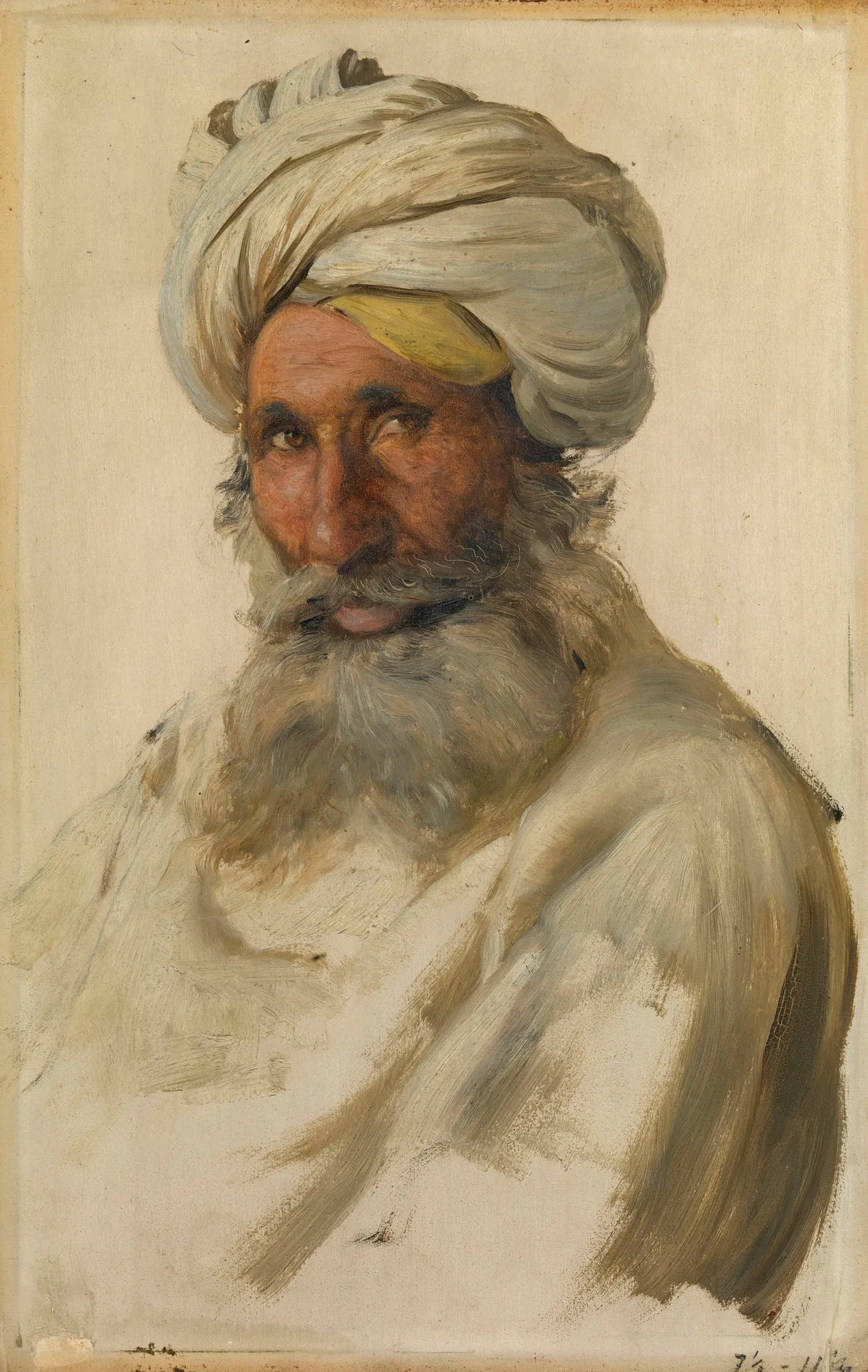 Rudolf Swoboda's oil portrait of Khazan Singh, a Sikh man in a turban